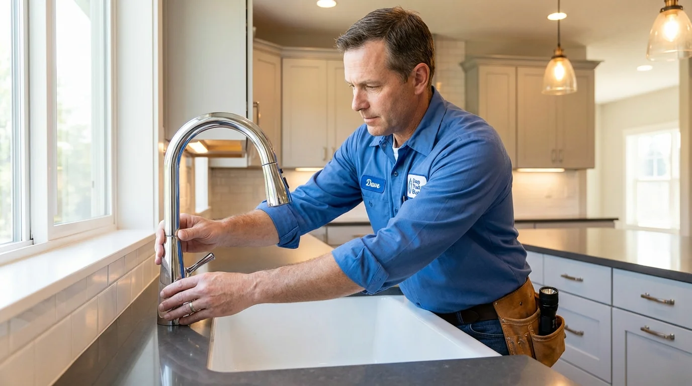 Kitchen faucet installation by Johns Plumbing LLC in LaBelle