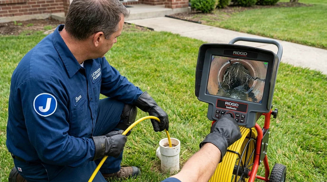 Sewer camera inspection being performed by Johns Plumbing LLC in LaBelle