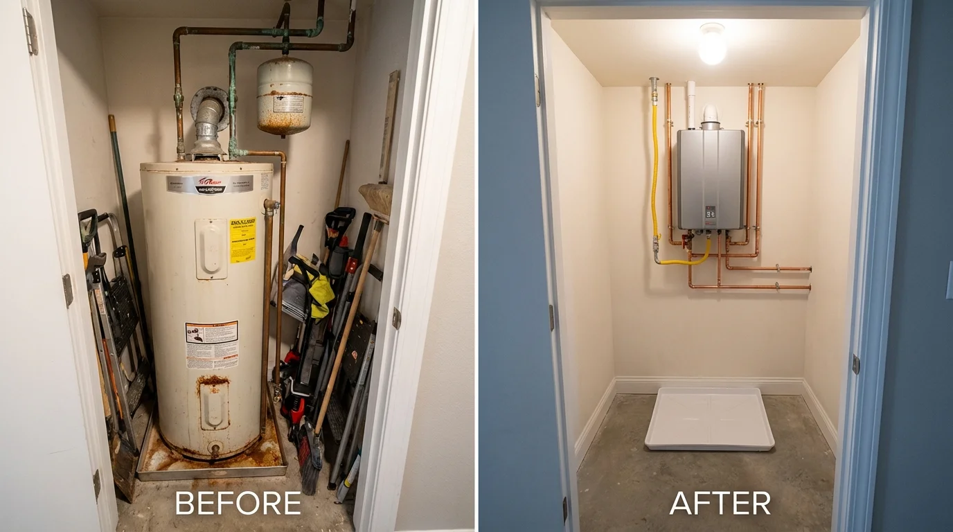 Tank water heater versus wall-mounted tankless unit comparison for LaBelle, FL homeowners